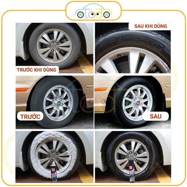 Chai xịt bọt làm sáng lốp xe chống lão hóa, làm sạch lốp xe ô tô