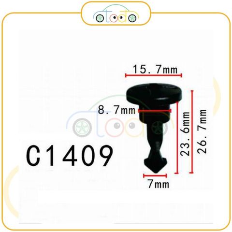 Chốt nhựa C1409 dùng cho xe Volkswagen sản xuất với độ chính xác cao