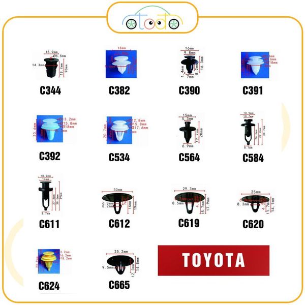 Chốt nhựa C3095 dùng cho xe Toyota sản xuất với độ chính xác cao