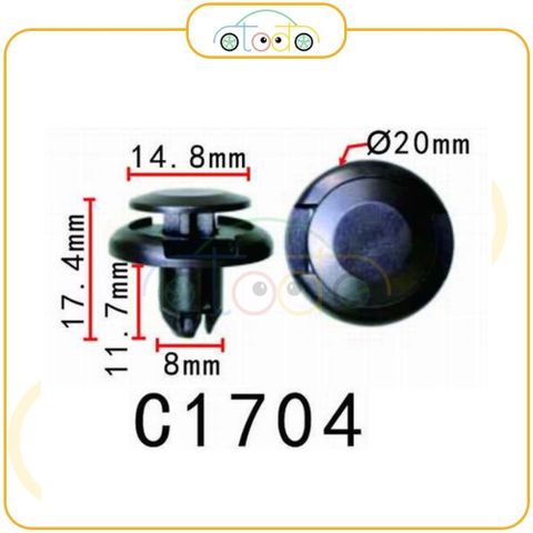 Chốt nhựa C1704 dùng cho xe Honda/ Mazda/ Toyota sản xuất với độ chính xác cao