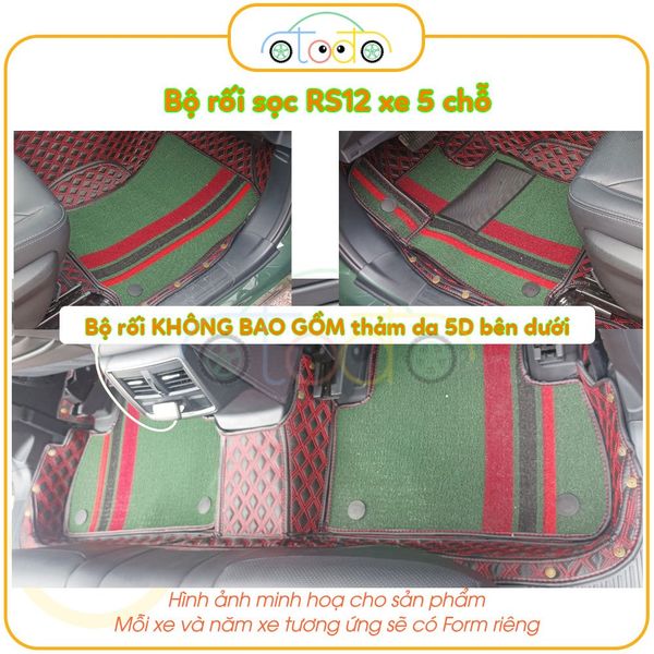 Bộ thảm rối sọc qua ngựa dành cho xe 5 chỗ Mazda BT50 năm 2009-2024 theo form thảm da