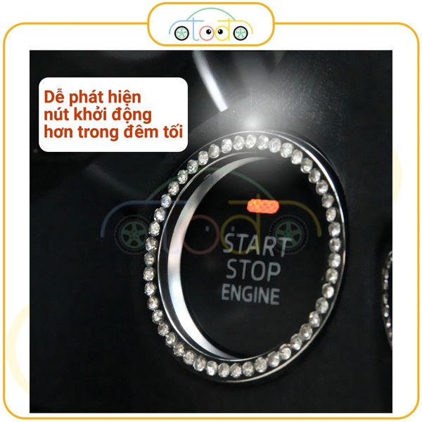 Vòng trang trí nút khởi động ô tô, vòng dán nút khởi động xe hơi