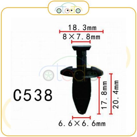Chốt nhựa C538 dùng cho xe Ford sản xuất với độ chính xác cao