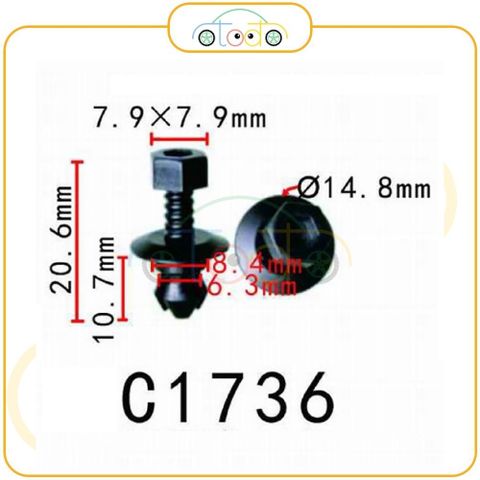 Chốt nhựa C1736 dùng cho xe Audi/ Volkswagen sản xuất với độ chính xác cao