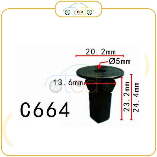 Chốt nhựa C664 dùng cho xe Toyota sản xuất với độ chính xác cao