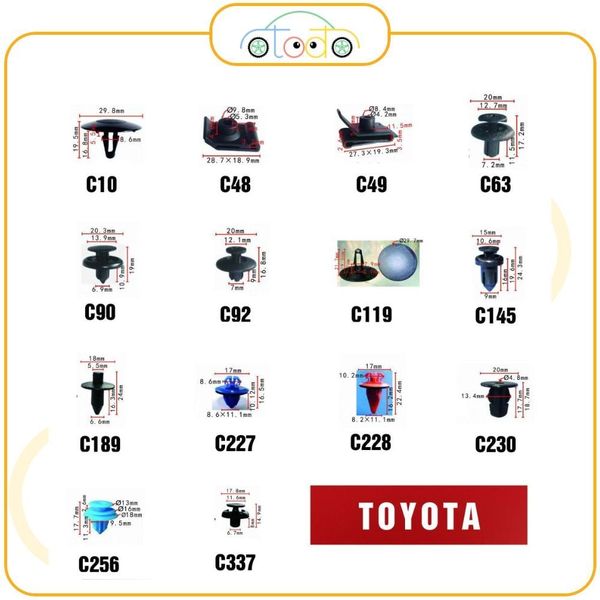 Chốt nhựa C3095 dùng cho xe Toyota sản xuất với độ chính xác cao