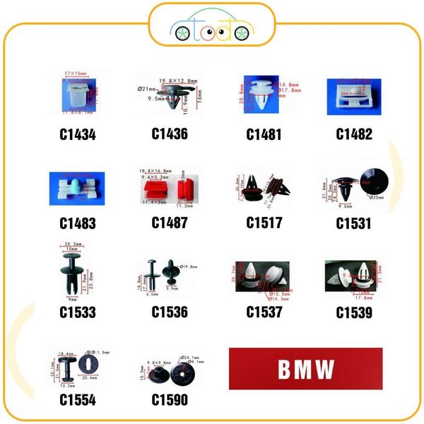 Chốt nhựa C3255 dùng cho xe BMW sản xuất với độ chính xác cao