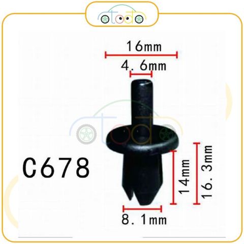 Chốt nhựa C678 dùng cho xe Volvo sản xuất với độ chính xác cao
