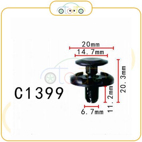 Chốt nhựa C1399 dùng cho xe Fiat/ Mazda/ Mitsubishi/ Toyota sản xuất với độ chính xác cao