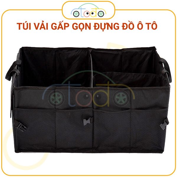 Hộp đựng đồ cốp xe ô tô, túi đựng đồ lặt vặt gấp gọn đa chức năng bằng vải Oxford (40 lít)