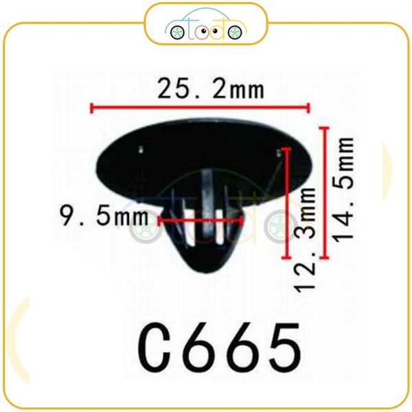Chốt nhựa C665 dùng cho xe Toyota sản xuất với độ chính xác cao