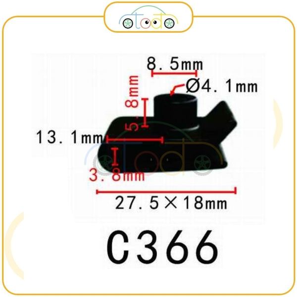 Chốt nhựa C366 dùng cho xe Mazda/ Toyota sản xuất với độ chính xác cao