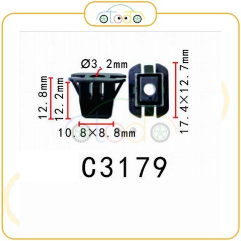 Chốt nhựa C3179 dùng cho xe Audi sản xuất với độ chính xác cao