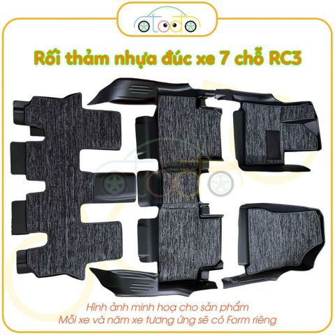 Bộ thảm rối sọc qua ngựa dành cho xe 7 và 8 chỗ Kia Carnival năm 2021-2024 theo form thảm nhựa đúc