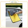 Khăn lau rửa xe ô tô hai mặt vàng xám mật độ dày, mềm, mịn, thấm hút tốt, giẻ lau thú cưng thấm nước dày, khăn lau đa nă