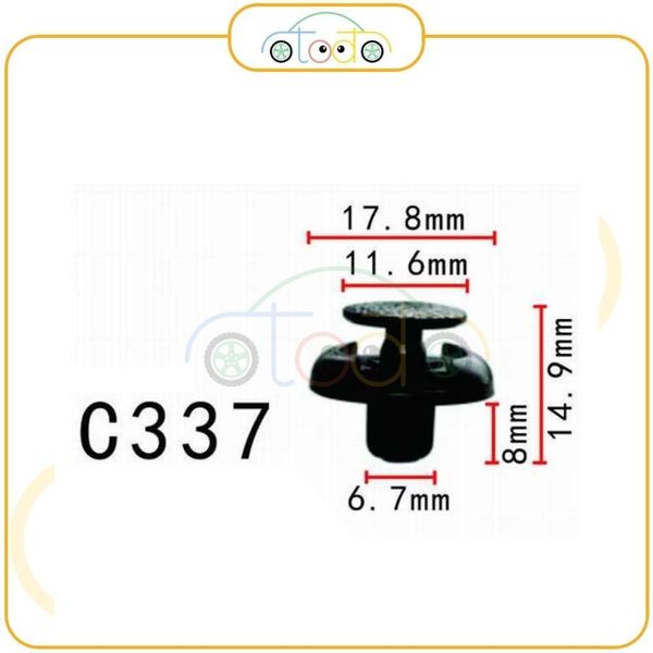 Chốt nhựa C337 dùng cho xe Toyota sản xuất với độ chính xác cao