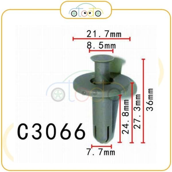 Chốt nhựa C3066 dùng cho xe Mazda sản xuất với độ chính xác cao