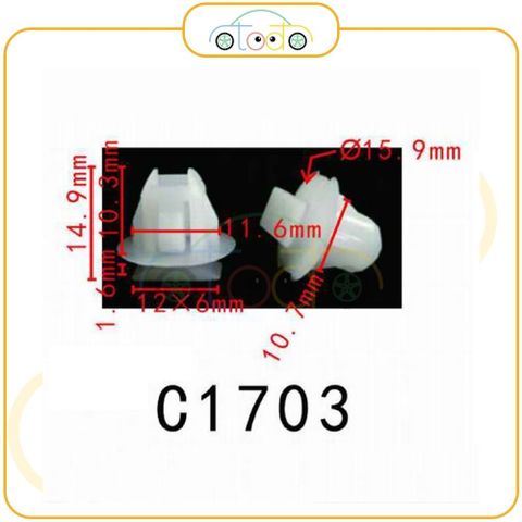 Chốt nhựa C1703 dùng cho xe Nissan sản xuất với độ chính xác cao