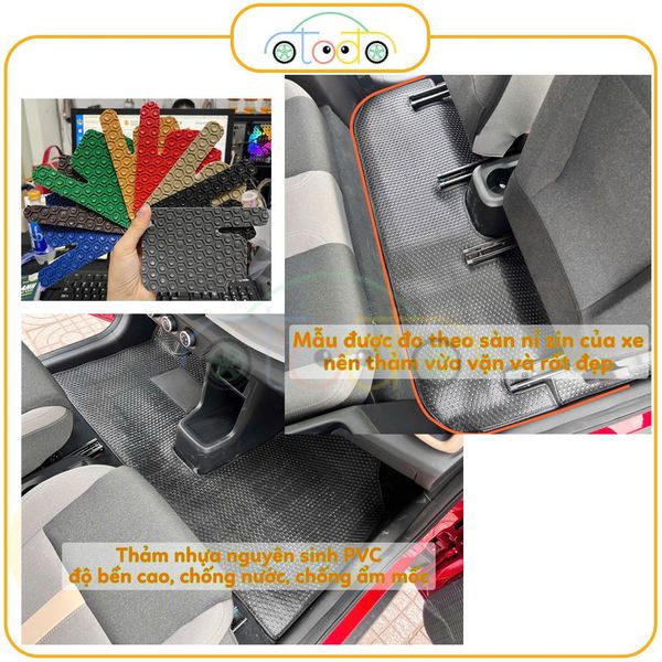 Thảm lót sàn nhựa PVC dành cho xe ô tô 5 chỗ Honda Jazz năm 2014-2024