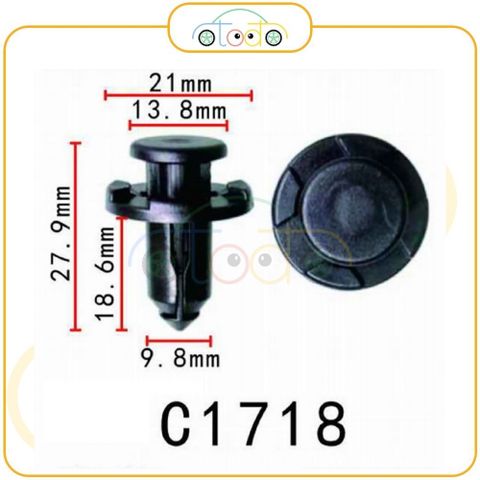 Chốt nhựa C1718 dùng cho xe Subaru sản xuất với độ chính xác cao
