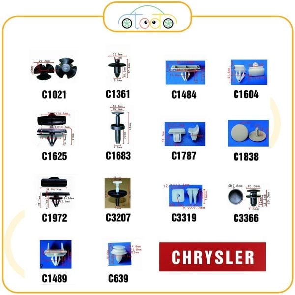 Chốt nhựa C474 dùng cho xe Chrysler/ Ford sản xuất với độ chính xác cao