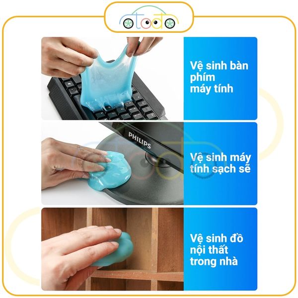 Keo mềm vệ sinh xe hơi đa năng vệ sinh cửa thoát khí, bàn phím gia đình và các khe hở nhỏ khó vệ sinh
