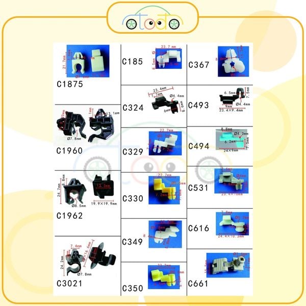 Chốt nhựa C894 dùng cho xe Ford sản xuất với độ chính xác cao