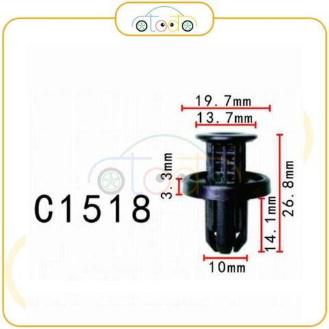 Chốt nhựa C1518 dùng cho xe Honda sản xuất với độ chính xác cao