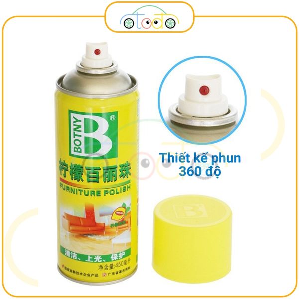 Chai xịt vệ sinh nội thất ghế ô tô, làm sạch ghế sofa, làm sáng da, loại bỏ vết bẩn hương chanh