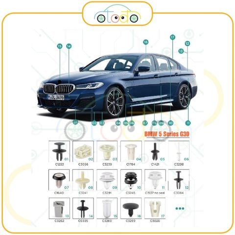 Chốt nhựa C262 dùng cho xe BMW sản xuất với độ chính xác cao