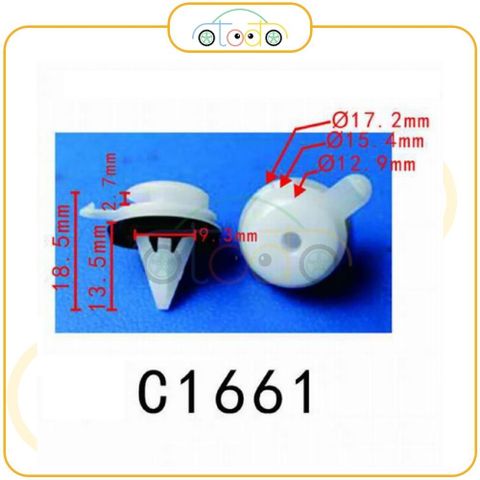 Chốt nhựa C1661 dùng cho xe Land Rover sản xuất với độ chính xác cao