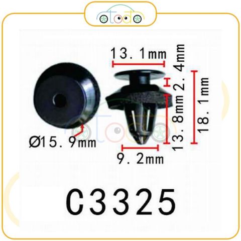 Chốt nhựa C3325 dùng cho xe Mercedes Benz sản xuất với độ chính xác cao