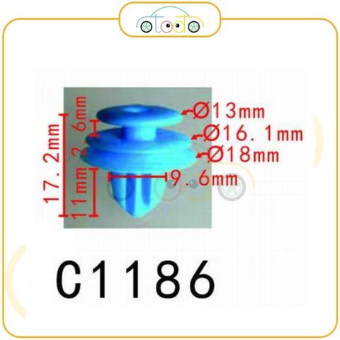 Chốt nhựa C1186 dùng cho xe Mitsubishi sản xuất với độ chính xác cao