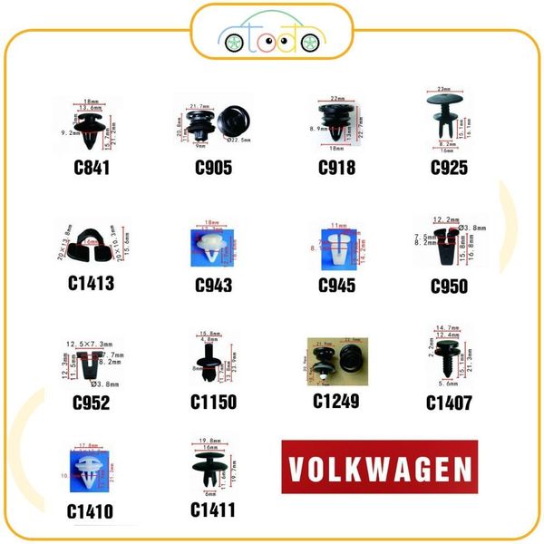 Chốt nhựa C3195 dùng cho xe Volkswagen sản xuất với độ chính xác cao