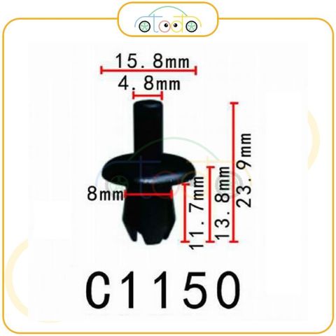 Chốt nhựa C1150 dùng cho xe General Motors/ Volkswagen/ Peugeot/ Citroen sản xuất với độ chính xác cao