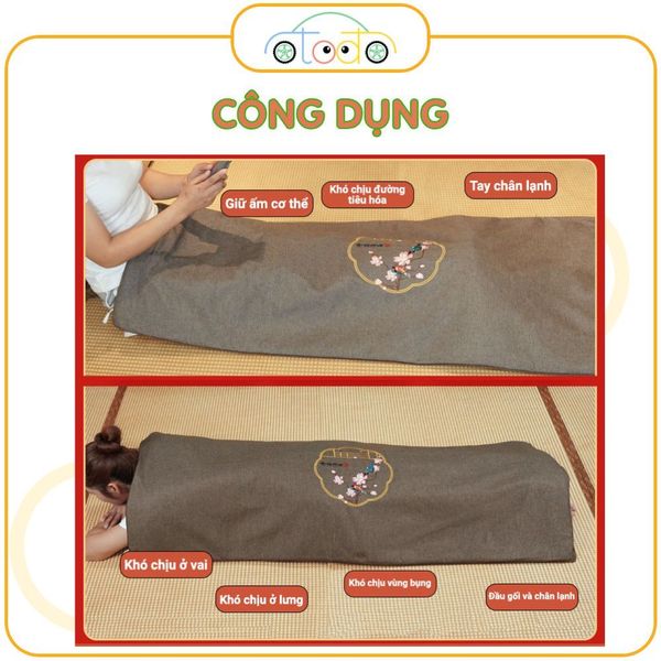 Đệm Điện Ngải Cứu Sưởi Ấm Giảm Đau Mỏi 150x80cm, Chườm Nóng Thảo Dược Thư Giãn - [Màu Sắc tùy chọn]