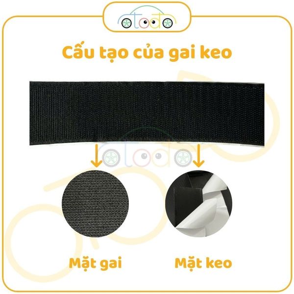 Velcro, băng dính gai, khóa nhám, tape có keo sẵn bán theo mét dài