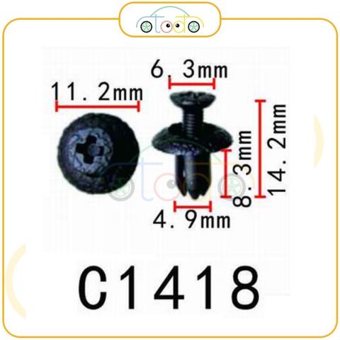 Chốt nhựa C1418 dùng cho xe Toyota sản xuất với độ chính xác cao