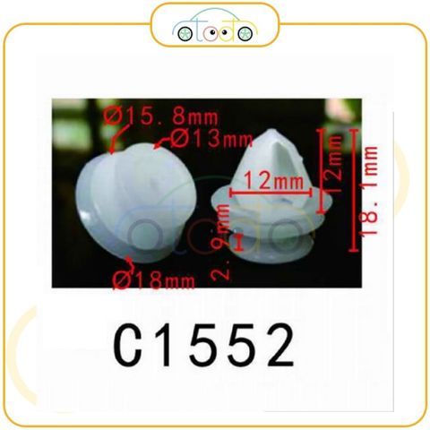 Chốt nhựa C1552 dùng cho xe Peugeot/ Citroen sản xuất với độ chính xác cao