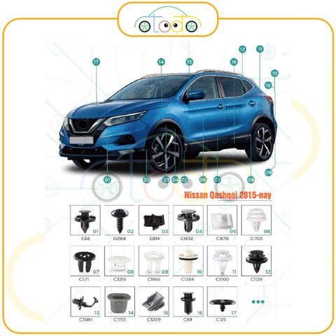 Chốt nhựa C1703 dùng cho xe Nissan sản xuất với độ chính xác cao