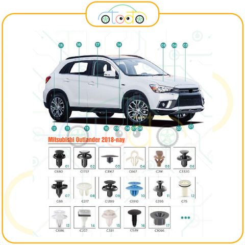 Chốt nhựa C393 dùng cho xe Ford/ Mazda/ Mitsubishi/ Subaru sản xuất với độ chính xác cao