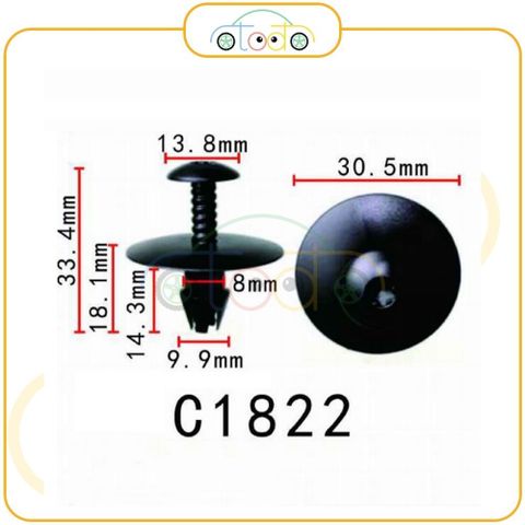 Chốt nhựa C1822 dùng cho xe Mercedes Benz sản xuất với độ chính xác cao