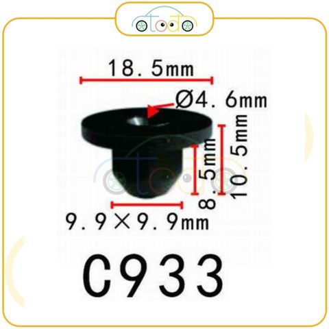 Chốt nhựa C933 dùng cho xe Audi/ Volkswagen sản xuất với độ chính xác cao