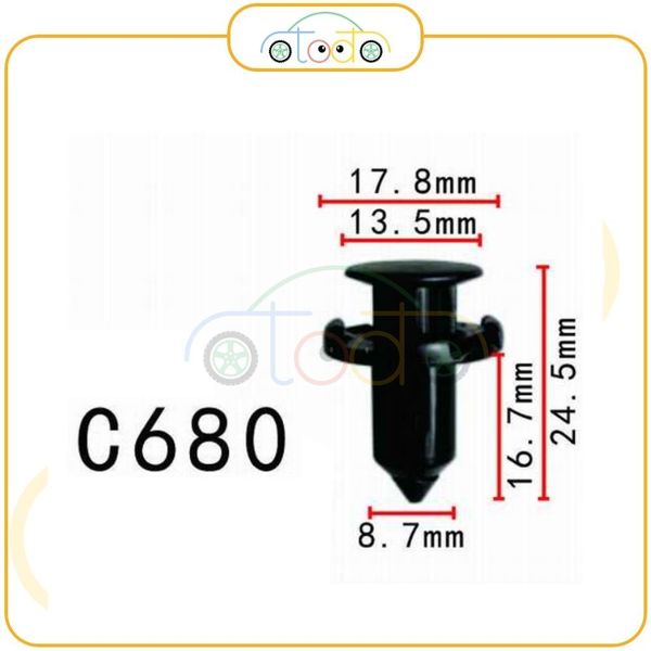 Chốt nhựa C680 dùng cho xe Honda/ Mitsubishi sản xuất với độ chính xác cao