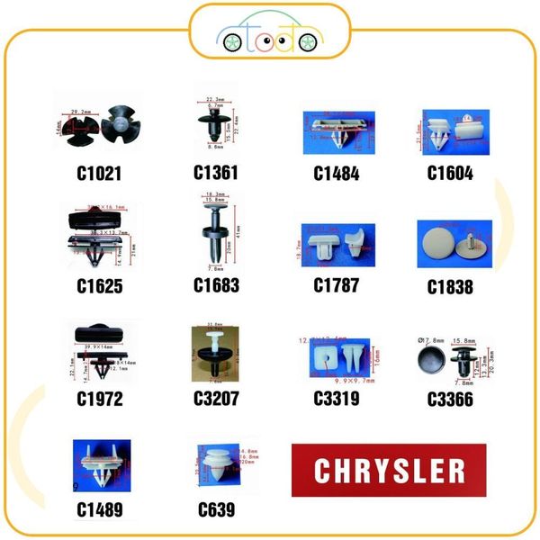 Chốt nhựa C1838 dùng cho xe Chrysler sản xuất với độ chính xác cao