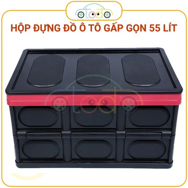 Hộp đựng đồ ô tô để cốp xe có thể gập gọn có nắp đậy, dùng để đựng đồ chơi trẻ em