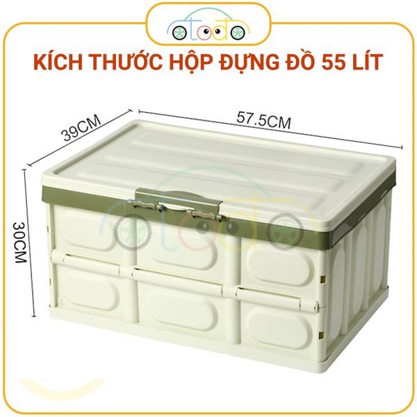 Hộp đựng đồ ô tô để cốp xe có thể gập gọn có nắp đậy, dùng để đựng đồ chơi trẻ em
