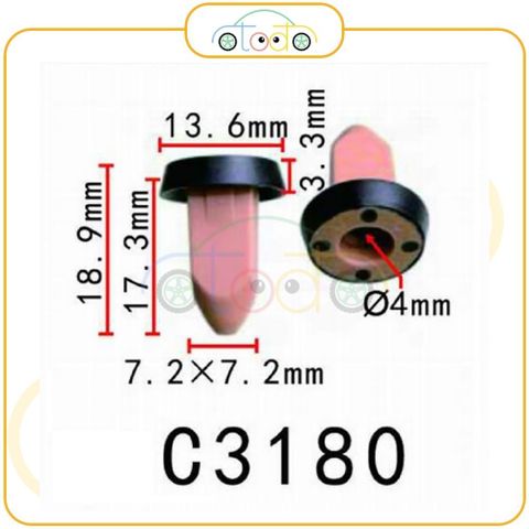 Chốt nhựa C3180 dùng cho xe Audi/ Volkswagen sản xuất với độ chính xác cao
