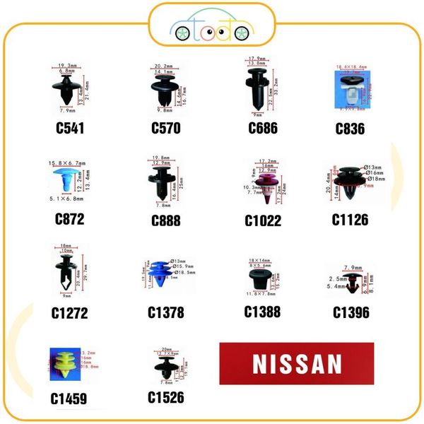 Chốt nhựa C1944 dùng cho xe Nissan sản xuất với độ chính xác cao