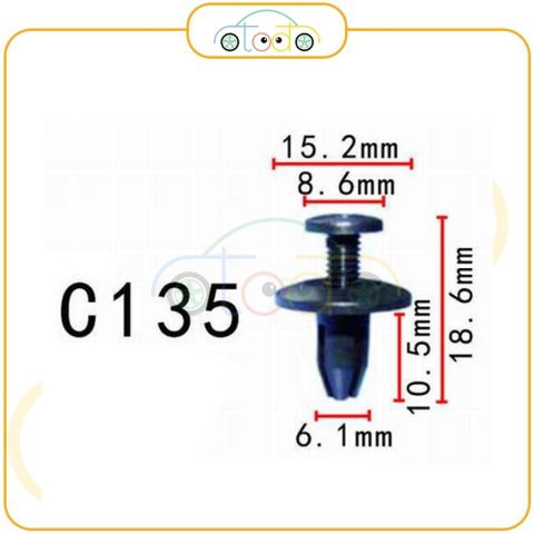 Chốt nhựa C135 dùng cho xe Honda/ Nissan/ Isuzu/ Suzuki/ Toyota sản xuất với độ chính xác cao